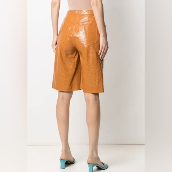 Remain Manua Tan Leather Embossed Knee Shorts - New, $621 Approx. MSRP - Picture 3 of 9